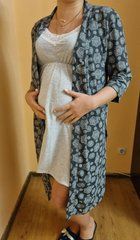 Комплект для вагітних та годуючих сірі квіти, 44-46