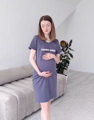 Сорочка для вагітних та годуючих happy mom (світло-синя), 42-44
