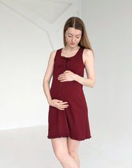 Сорочка на пологи та для годування (кнопки+мотузки) бордова, 42-44